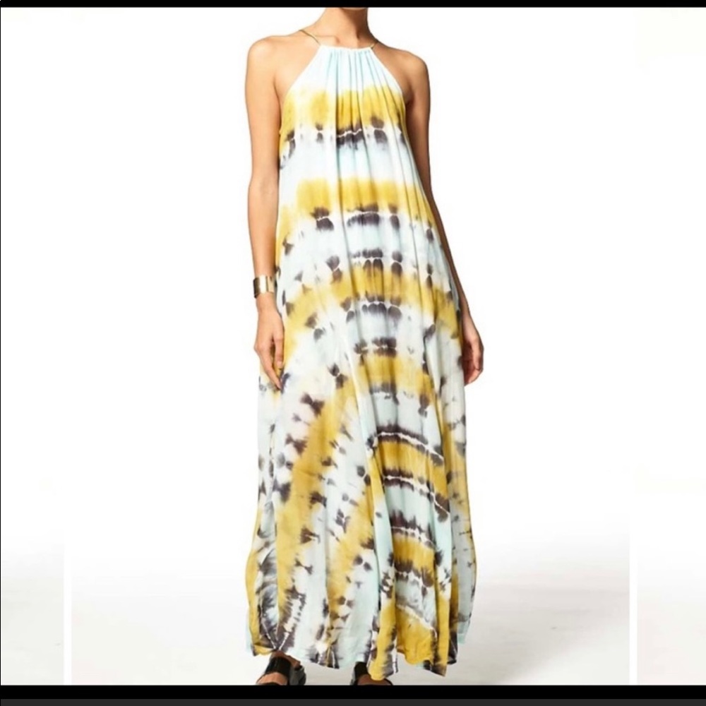 Young Fabulous and Broke Elie Trapeze Maxi Dress in Olive Harmony.